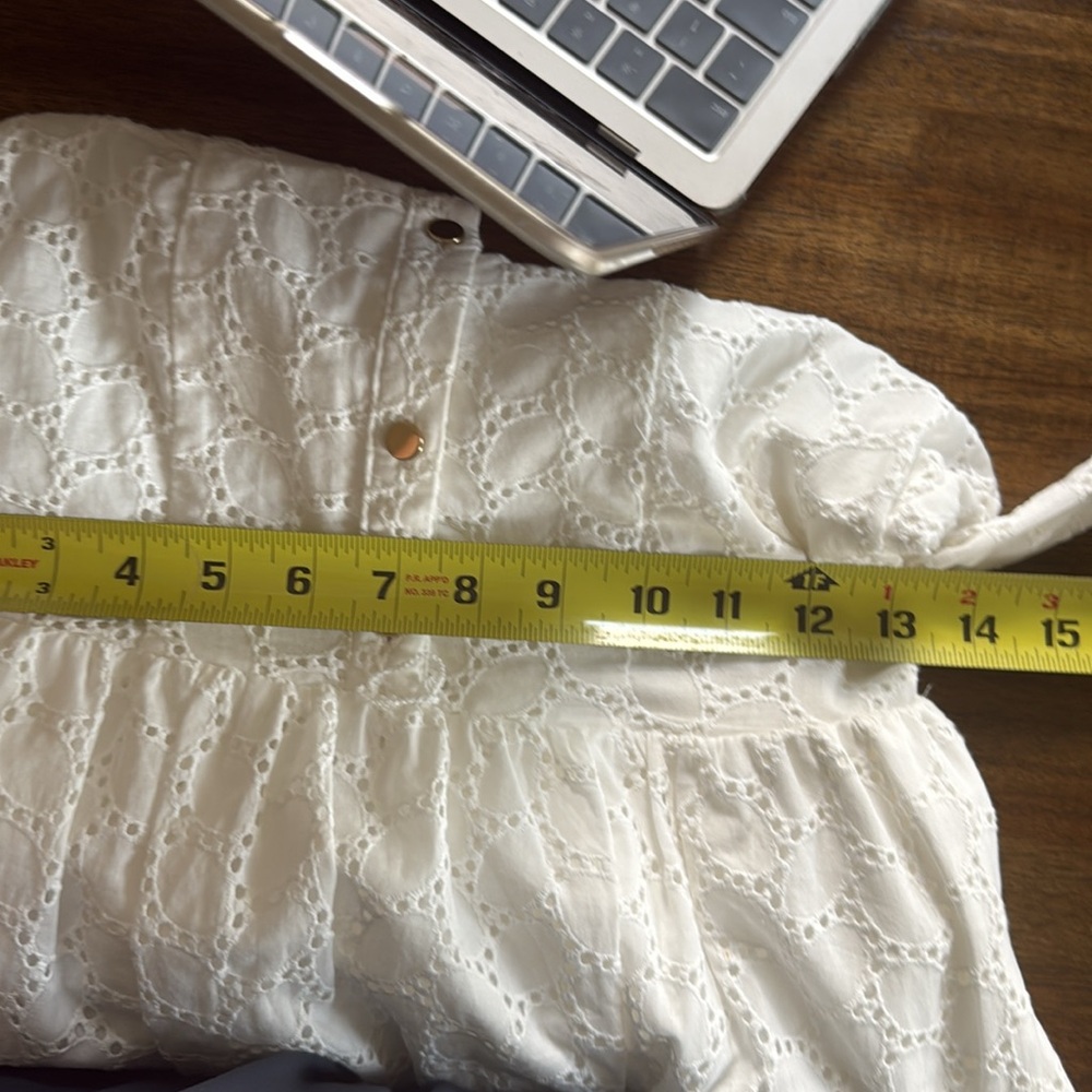 Draper James White Sleeveless eyelet Sundress with Notched Collar XS - Picture 7 of 7